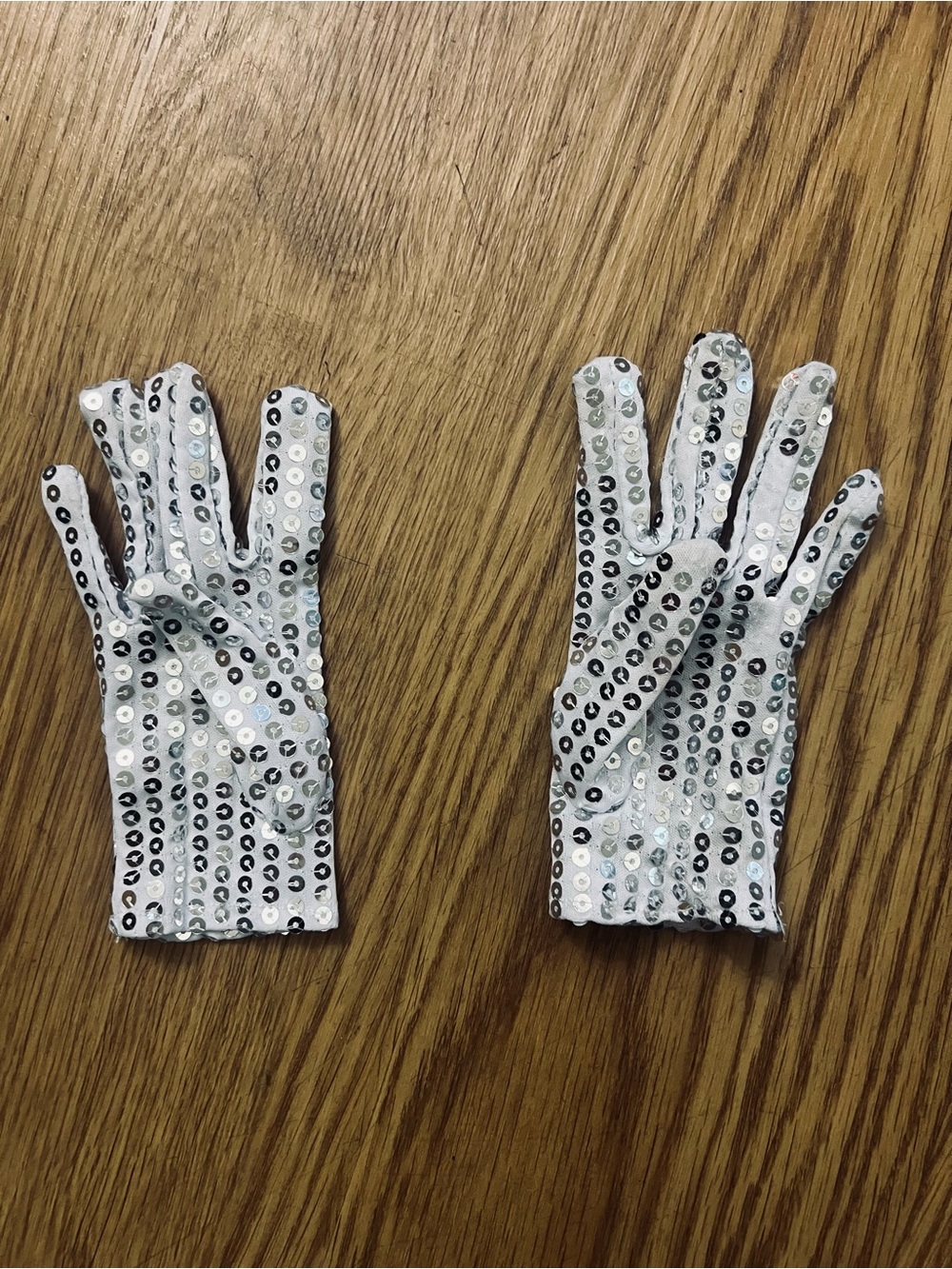 White Sequin Kids Gloves - Sparkling Costume Accessory Child S/M